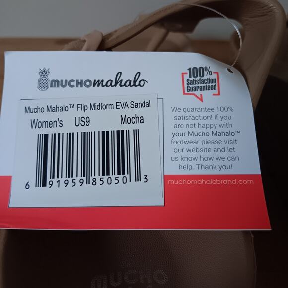 Mucho Mahalo Maui Women's Platform Toe Post Buckle Sandals Mocha SZ 9 NWT - Picture 7 of 8